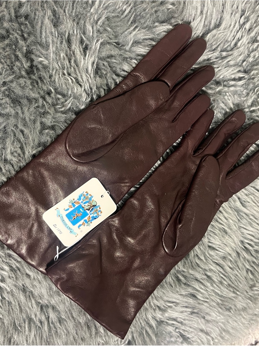 Portolano Burgundy Leather Long Gloves